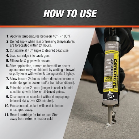 Dap 10.1 Oz. Textured Concrete Premium Elastomeric Latex Filler & Sealant 7079808676