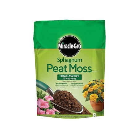 Miracle-Gro Sphagnum Peat Moss, Solid, Earthy, 8 qt Bag 85278430