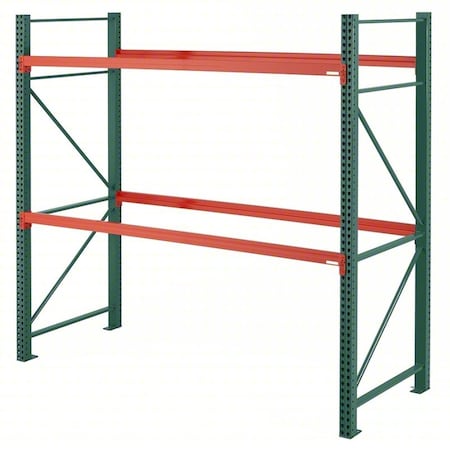 Steel King Pallet Rack Starter Kit, 12 ft H, 126 in W, 42 in D, Orange Beams/Green Uprights AP042144M550120S
