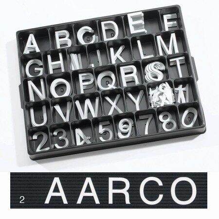 Aarco Universal Single Tab Changeable Letters, 2'' Helvetica Style Typeface, 320 Characters per Set HFD2.0
