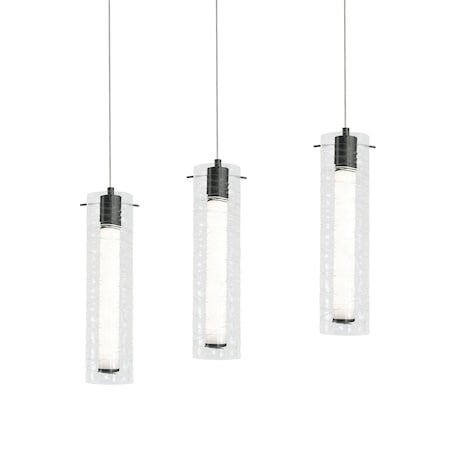 Afx Bari, 3 Light LED Linear Pendant, Black BRIP04LAJUDBKLNR3