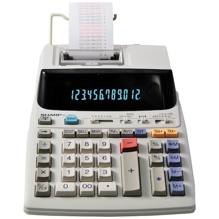 Sharp Sharp EL-1801V Printing Calculator, Fluorescent, 12 Display EL-1801V