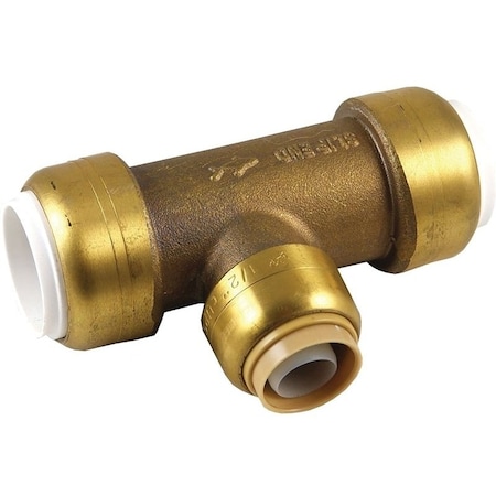 Sharkbite Transition Pipe Tee, 1 in, Push-to-Connect, DZR Brass, 200 psi Pressure UIP376A