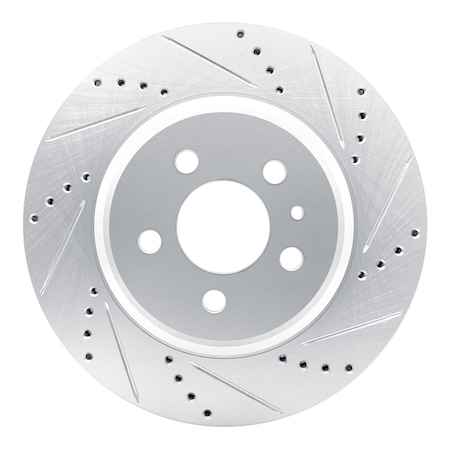 Dynamic Friction Co DFC Brake Rotor - Drilled and Slotted - Silver 631-26005R