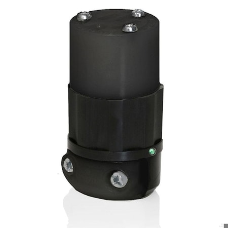 Leviton Straight Blade Connector, 5-20R, 20 A, 125V AC, 2 Pole, 3 Wire, Screw Terminals, Black 5369-PLB