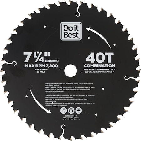Do It Best 7-1/4'' 40-Tooth Combination Circular Saw Blade QJDIB-CS-005