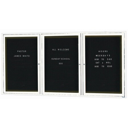 Aarco Illuminated Outdoor Enclosed Directory w/ Al Frame, Powder Coated White, 36''Hx72''W OADC3672-3IW