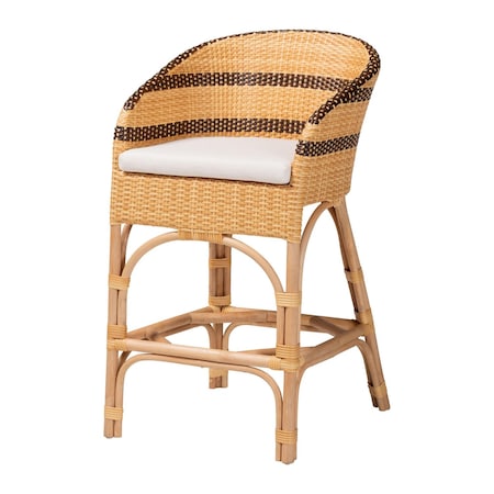 Bali & Pari Elma Handwoven Rattan Counter Stool 263-14488-ZORO