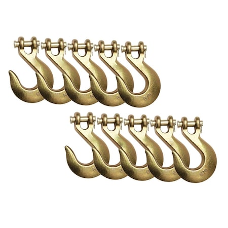 Mytee Products 5/16in Clevis Slip Hook G70 Tow Chain Wrecker Truck Trailer Tie Down, 10PK CH516-SHx10