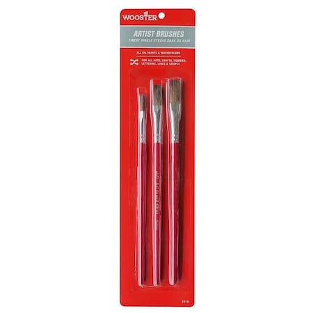 Wooster Artist Paint Brush Set, Plastic Handle, 7-3/4 in OAL F5113