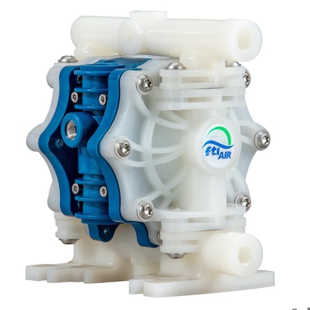 Finish Thompson Double Diaphragm Pump, PVDF, PTFE, 0.25 in FT025V-P1-1TVC-N1