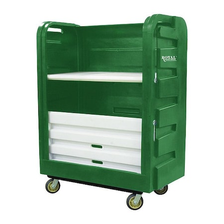 Royal Basket Trucks Linen Cart, Molded Plastic Shelves G48-GNX-TPA-6UNN