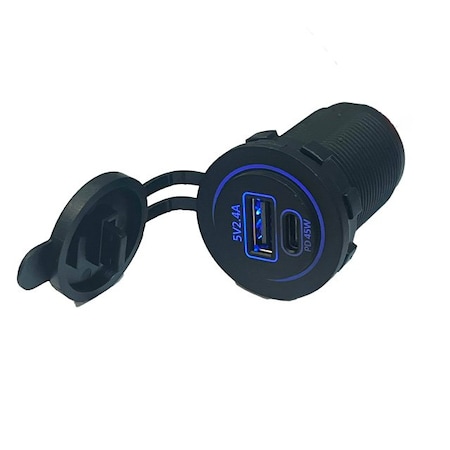 Switch Components PD USB-C & USB-A Dual Port: 45W PD USB-C + 2.4A USB-A A7B-USB2C-1-B