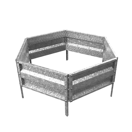 Pure Garden Galvanized Raised Garden Bed 21" L x 9.75" W x 5.5" H Raised Garden Beds Hexagonal Planter Box 50-193