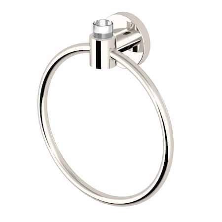 Gatco Clarion Towel Ring, Crystal-Clear Acrylic/Polished Nickel 5722