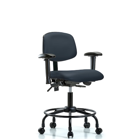 Blue Ridge Ergonomics Desk Chair Desk Chair, Vinyl, Chr Tilt AA Glides, Port, Adjustable Arms, 21" to 26" Height, Vinyl BR-VDHCH-RT-T1-A1-RC-8582