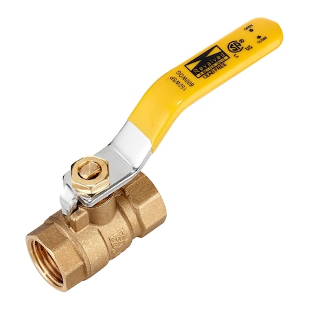 Revalved 1/2" Brass Ball Valve 600 WOG Female Threaded NPT Full Port, Lead-Free REV012TH