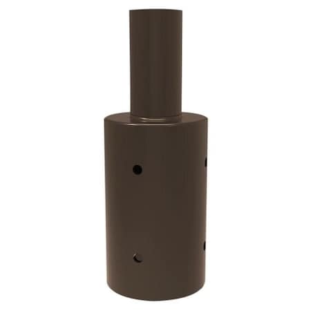 Keystone Pole Mount Single 2 3/8" Tenon, Top Mount Vertical for 4" Round Pole, Bronze KT-PMTT-4R-SV