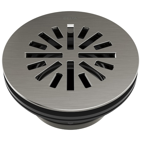 Delta 4 in Prefab Round Shower Drain In Black Stainless DT051411-KS