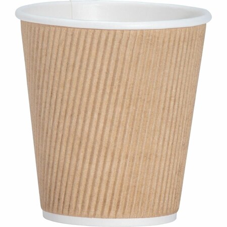 Genuine Joe 10 oz Ripple Hot Cups - Brown, 125PK GJO11256BD