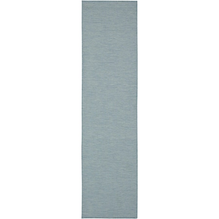 Homeroots 8' Aqua Power Loom Runner Rug 522436