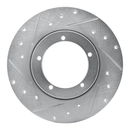 Dynamic Friction Co DFC Brake Rotor - Drilled and Slotted - Silver 631-02000L