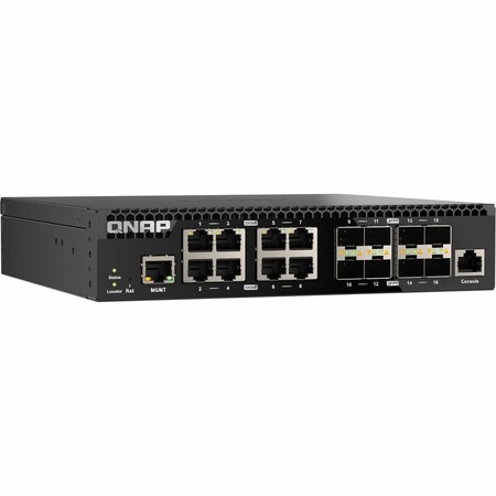 Qnap HALF-RACKMOUNT SWITCH, LAYER 2 16 PORT MANAGED SWITCH, 8 PORT OF 10GB E NBASE-T QSW-M3216R-8S8T-US