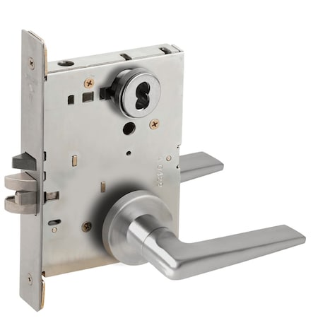Schlage Grade 1 Classroom Mortise Lock, FSIC Less Core, 05 Lever, A Rose, Satin Chrome Finish, Fiel L9070J 05A 626