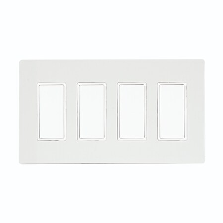 Eurofase On/Off Switch With White Screwless Plate And Box, 4 Switches EFSSPW4