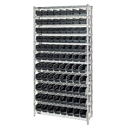 Quantum Storage Systems WIRE SHELVING UNIT W/88 CONDUCTIVE BINS WR12-101CO