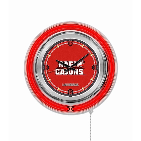 Holland Bar Stool Co University of Louisiana at Lafayette Double Neon 15" Clock Clk15LA-Laf