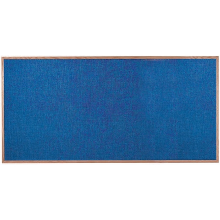 Aarco Designer Fabric Bulletin Board w/ an Oak Frame, Frame: Clear Lacquer, Board: Wedgewood 48''Hx96''W OF4896014