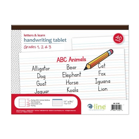 C-Line Products Letters & Learn Handwriting Tablet, 40-pages, 11in. x 8-1/2in., 24PK 23100-CT