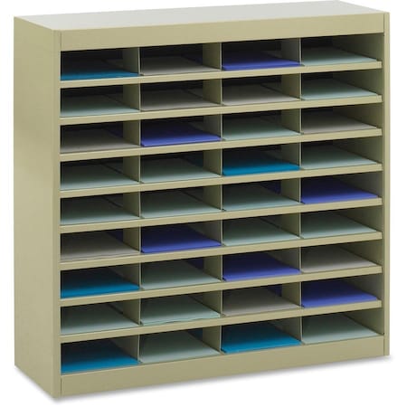 Safco 36 Compartment Steel Literature Organizer - Sand 9221TSR