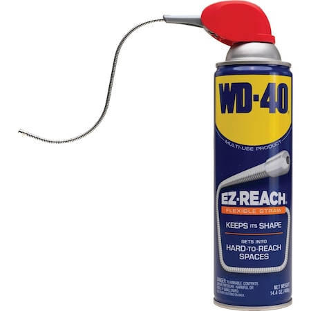 Wd-40 14.4 Oz. Aerosol Multi-Purpose Lubricant with EZ Reach 8'' Metal Straw 490194