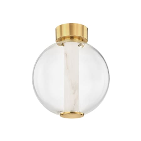 Corbett Lighting Pietra 1 Light Flush Mount 12 In. Vintage Brass 432-01-VB