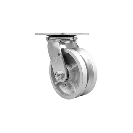 Service Caster 5 Inch V Groove Semi Steel Wheel Swivel Caster with Ball Bearing SCC-30CS520-VGB