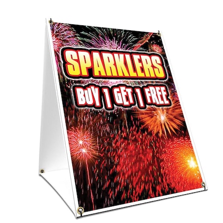 Signmission Sparklers Buy 1 Get 1 Free, 24 Inch x 18 Inch A-frame Yard Sign, Plastic Sign SBC-1824-Sparklers Buy 1 Get 1 Free