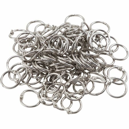 Charles Leonard Loose Leaf Rings, Snap Closure, Nickel Plated, 0.5", 100/Box, PK2 R09