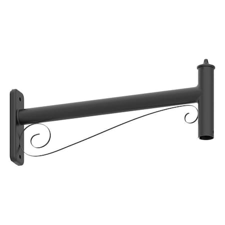 Westgate DAB DECORATIVE STRAIGHT POLE BRACKET MODEL B, FOR FLAT OR ROUND POLES, BLACK DAB-PB-B
