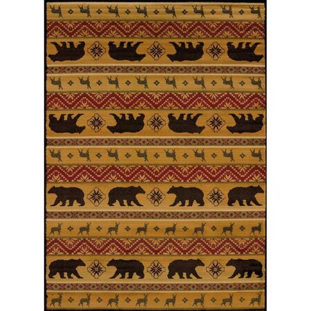 United Weavers 5 ft. 3 in. x 7 ft. 2 in. Affinity Nordic Bear Area RugMulticolor 750 03353 58
