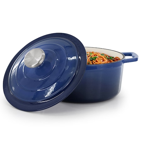 Megachef 2.7 Quart Round Enameled Cast Iron Casserole in Gradient Dark Blue 750124513M