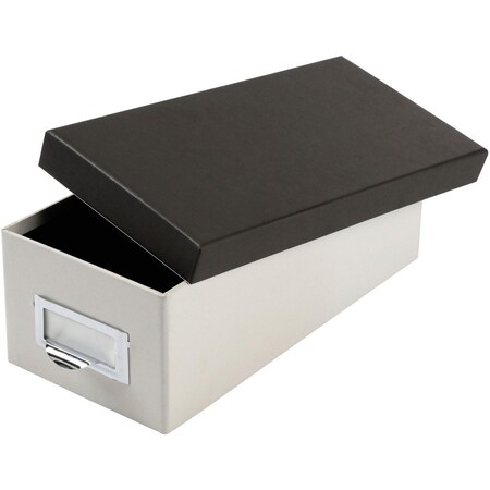Oxford Index Card Storage Box, Holds 1,000 3 x 5 Cards, 5.5 x 11.5 x 3.88, Pressboard, Marble White/Black 406350