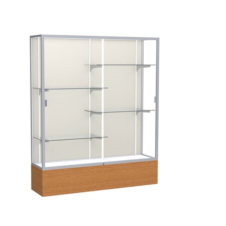 Ghent Floor Display Case 60x72x16, Plaque, Satin 2075PB-SN-MK