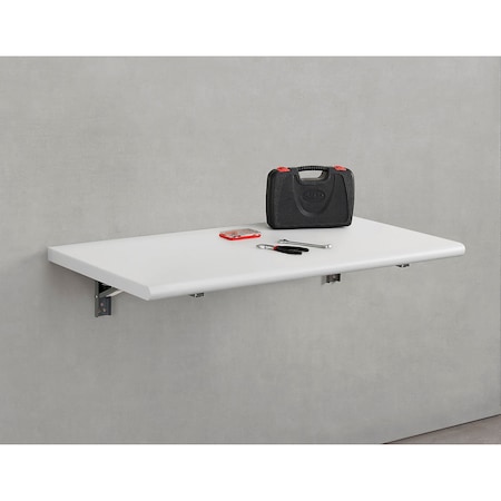 Global Industrial Folding Wall Mount Workbench, 48 x 24", 5/8" Plastic Laminate Top 293665