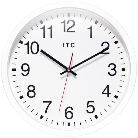 Infinity Instruments Obsidian ITC Business Wall Clock, White, 14in 12830WH-830