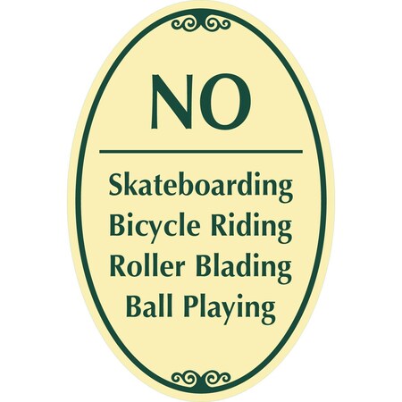 Lyle No, Skateboarding Bicycle Riding Roller Blading Ball, 12x18, High Intensity Prismatic, Tan G-2508-HI_12x18