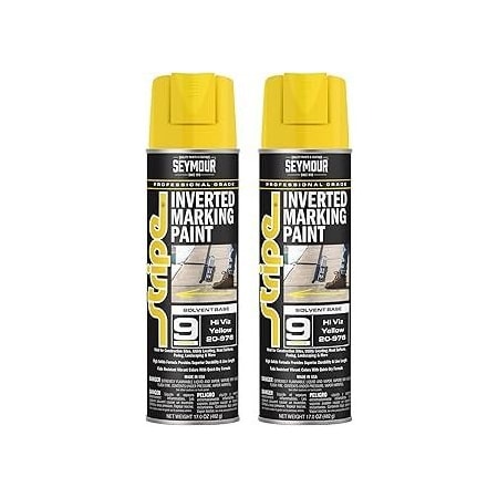 Seymour Midwest Stripe 9-Series Inverted Ground Marking Paint, Hi Viz Yellow net 17oz., 2PK 20976-2