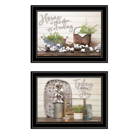 Homeroots Set Of Two Choose Joy Black Framed Print Wall Art, 2PK 407922
