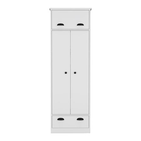 Homeroots 19in White Wood Corner Accent Chest 732192